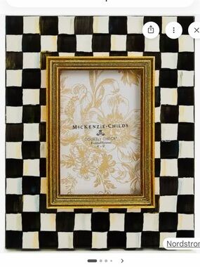 MacKenzie-Childs Courtly Check Frame with Gold Inner Trim - 4 x 6 photo